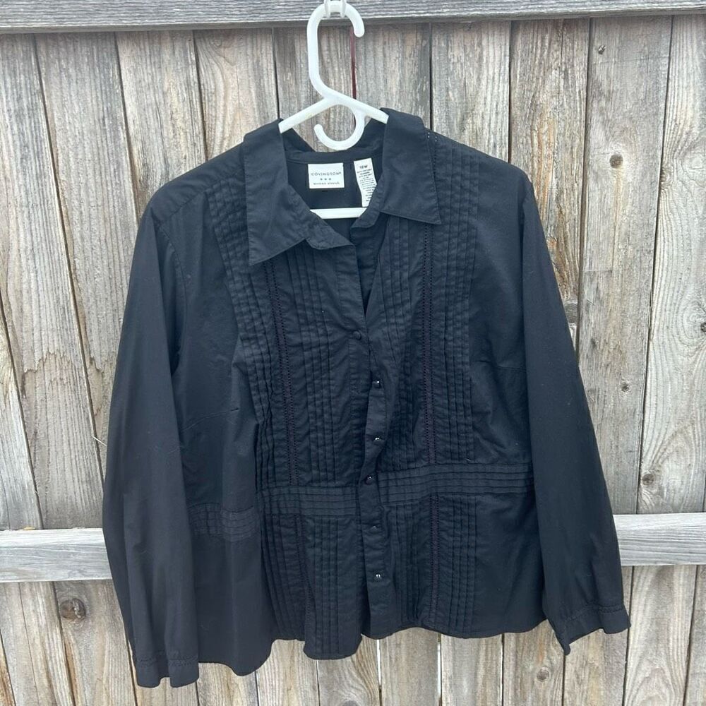 Vintage Covington stretch shirt long sleeve plus size 18W